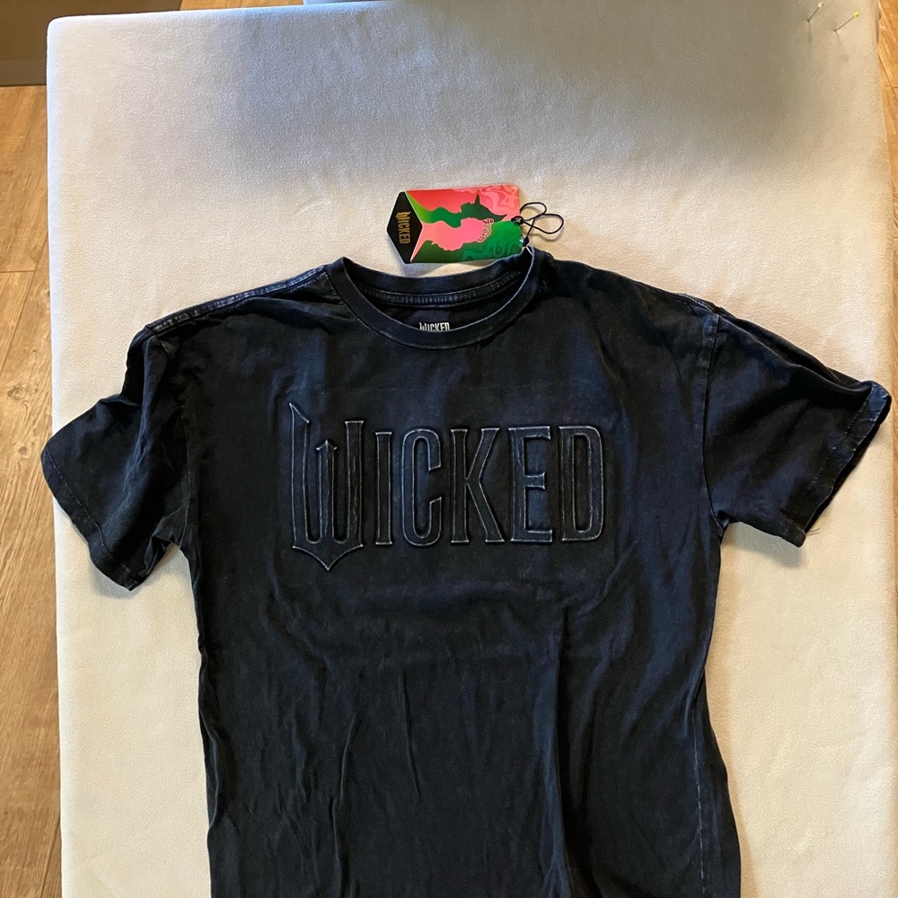Wicked Universal Black Crew Neck Tee with Subtle Tonal Design